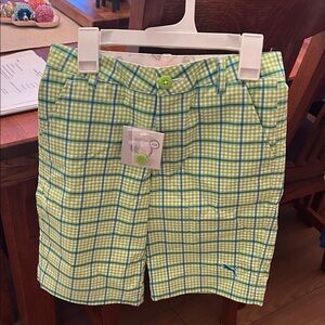 Puma Lime Green and Sky Blue Checkered Shorts